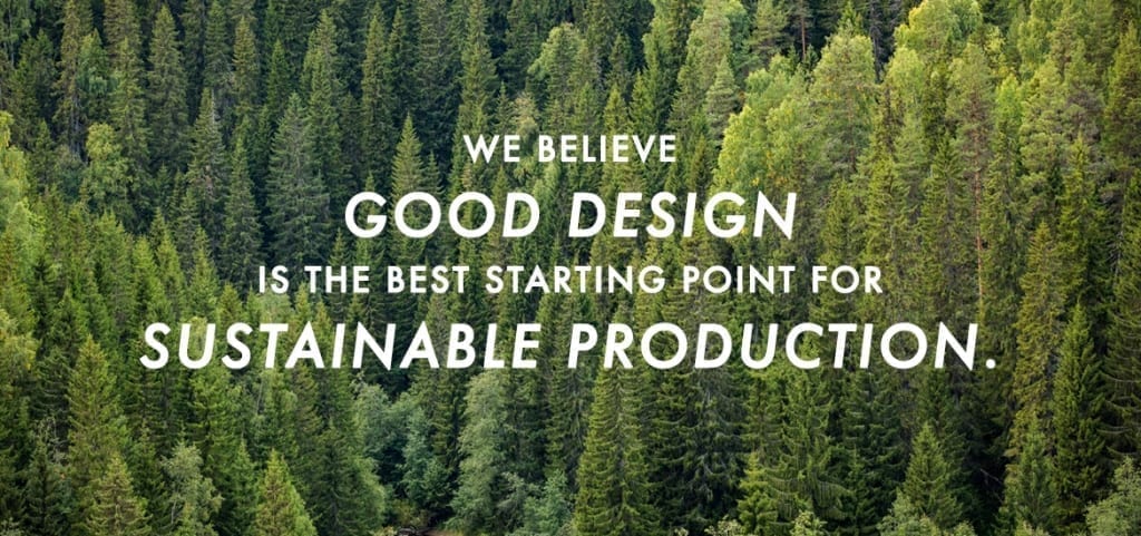 Good design and sustainable production with forest background