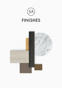 Finishes swatch book cover with wood and marble collage