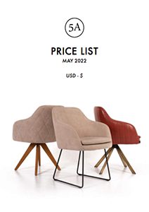 5A price list cover with Paradise armchair and spider oak base