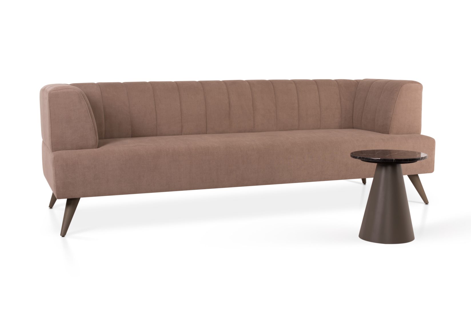 2. Offset Double Sofa, Short Arm & Mushroom Metal Coffee Table