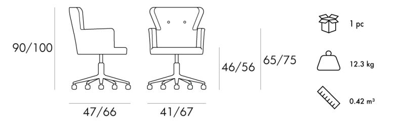 Cuore-Polyamide-Office-Armchair-Dimensions