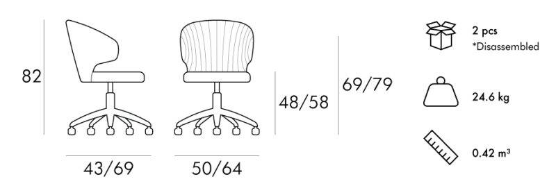Gloria-Aluminium-Office-Armchair-Dimensions