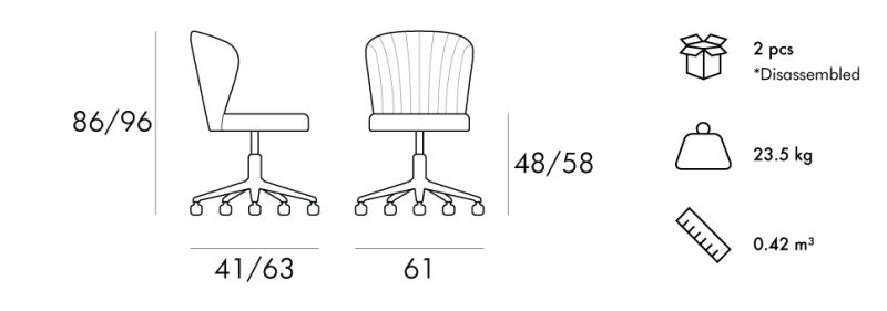 Gloria-Metal-Office-Chair-Dimensions