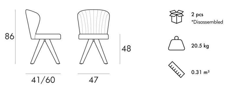Gloria-Spider-Oak-Chair-Dimensions