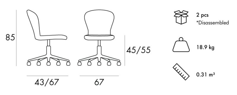 Hera-Poliamid-Office-Chair-Dimensions