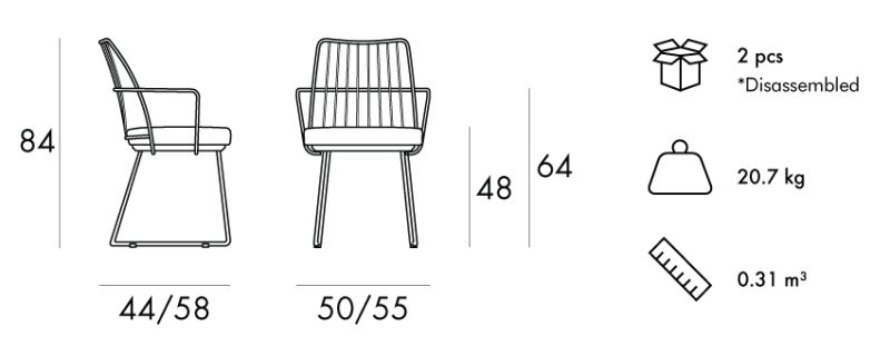 Mia-M-Sled-Chair-Dimensions