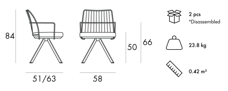 Mia-XL-Spider-Metal-Chair-Dimensions